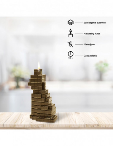 Świeca Cat Pixel Brass