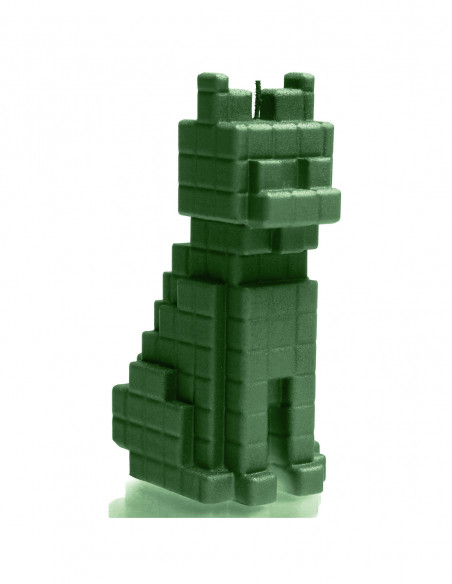 Świeca Cat Pixel Dark Green