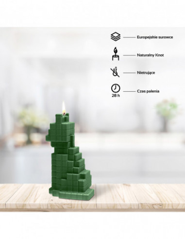Świeca Cat Pixel Dark Green