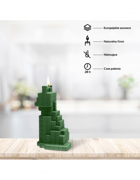 Świeca Cat Pixel Dark Green