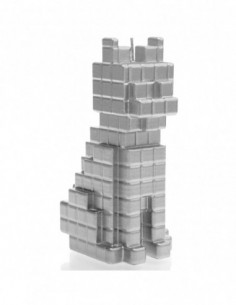 Świeca Cat Pixel Silver