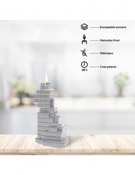 Świeca Cat Pixel Silver