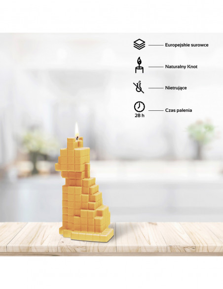 Świeca Cat Pixel Yellow