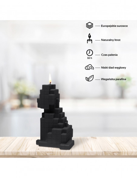 Świeca Dog Pixel Black Matt