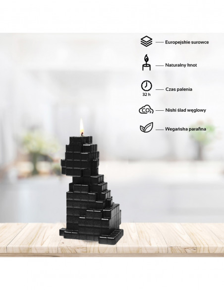 Świeca Dog Pixel Black Metallic