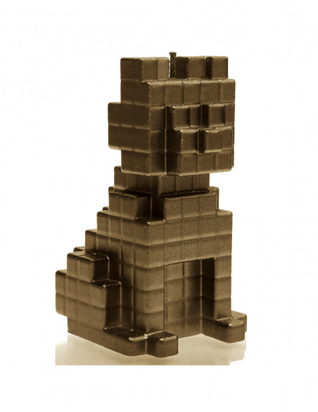 Świeca Dog Pixel Brass
