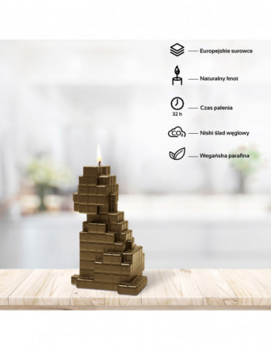 Świeca Dog Pixel Brass