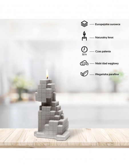 Świeca Dog Pixel Gray