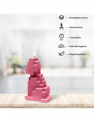 Świeca Dog Pixel Pink