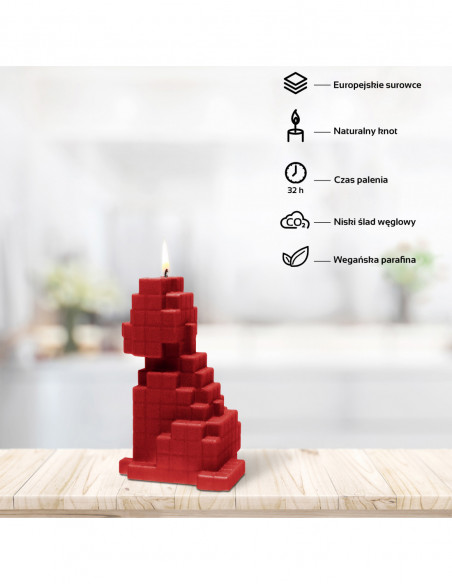 Świeca Dog Pixel Red