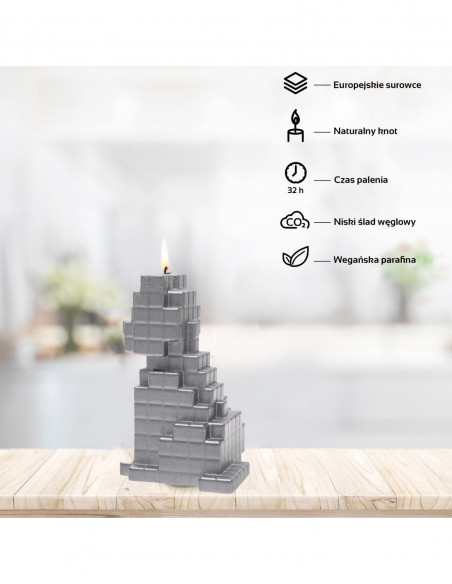 Świeca Dog Pixel Silver