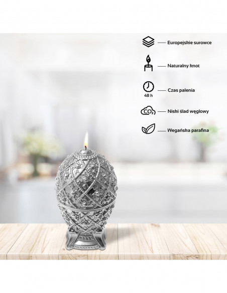 Świeca Faberge Egg Silver