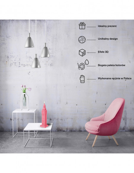 Świeca Big Ben Pink