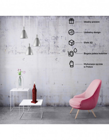 Świeca Big Ben Red Metallic