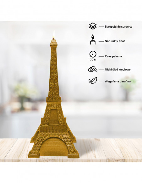 Świeca Eiffel Tower Gold