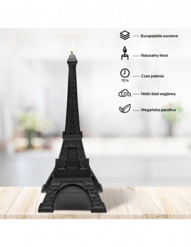 Świeca Eiffel Tower Black Metallic