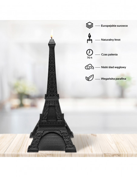 Świeca Eiffel Tower Black Metallic