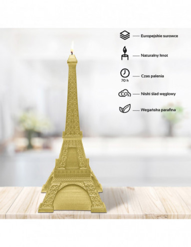 Świeca Eiffel Tower Classic Gold