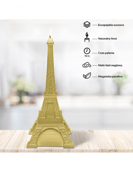 Świeca Eiffel Tower Classic Gold