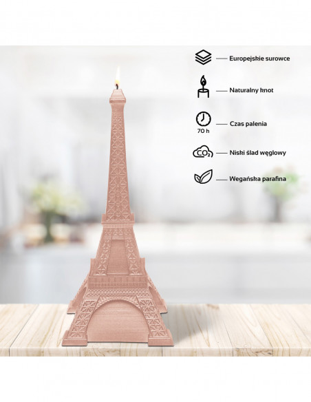 Świeca Eiffel Tower Rose Gold
