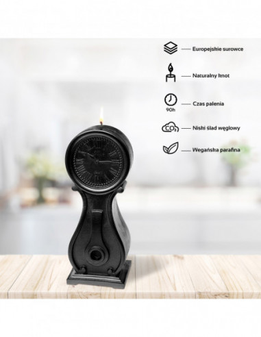 Świeca Clock Black Metallic