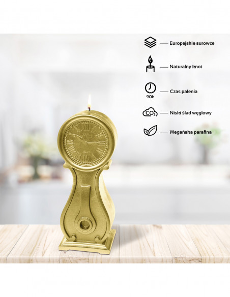 Świeca Clock Classic Gold