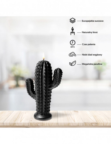 Świeca Cactus Black Metallic Big
