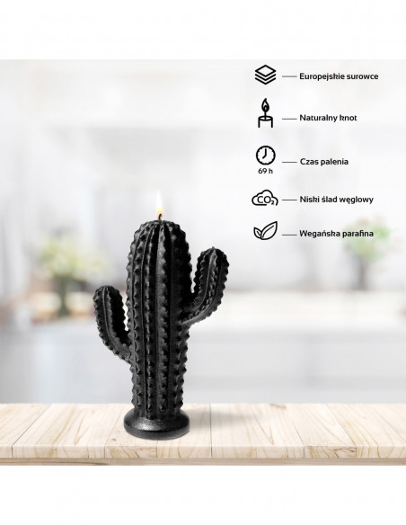 Świeca Cactus Black Metallic Big