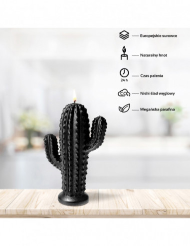 Świeca Cactus Black Metallic Small