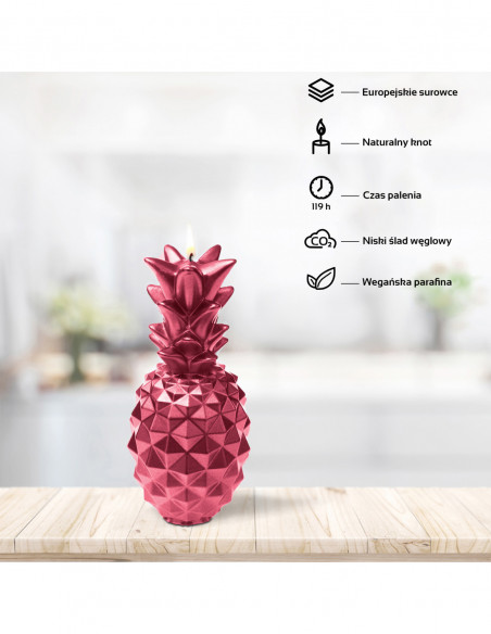 Świeca Pineapple Red Metallic Big