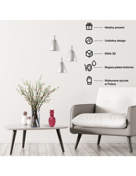 Świeca Pineapple Red Metallic Big