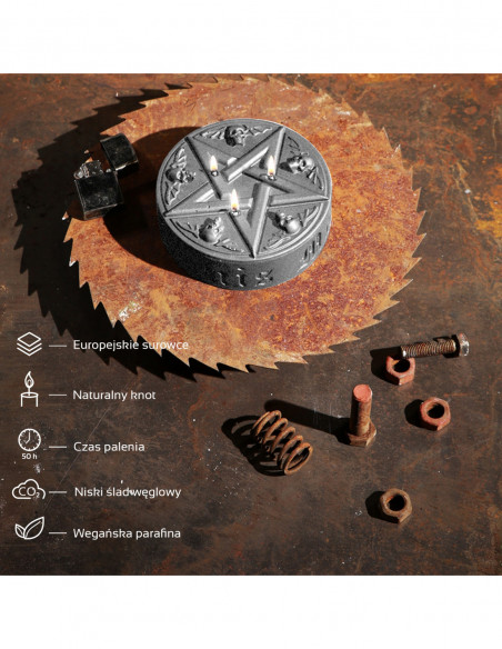 Świeca Pentagram Silver