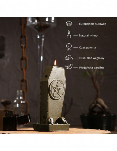 Świeca Coffin with Pentagram Brass