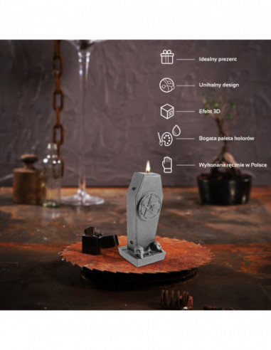 Świeca Coffin with Pentagram Steel