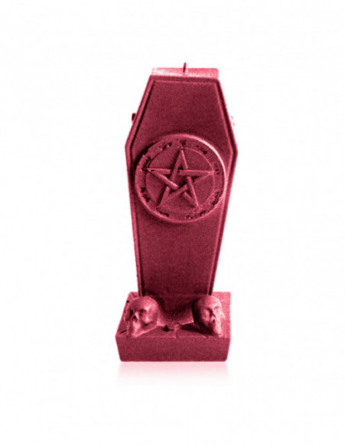 Świeca Coffin with Pentagram Red Metallic