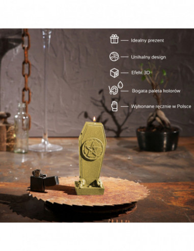 Świeca Coffin with Pentagram Classic...