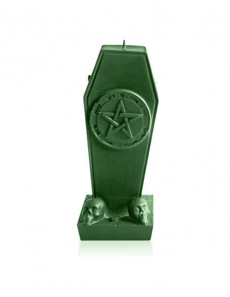 Świeca Coffin with Pentagram Dark Green