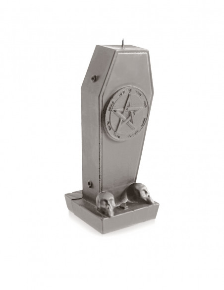 Świeca Coffin with Pentagram Gray