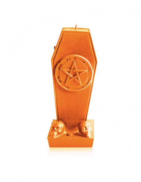 Świeca Coffin with Pentagram Orange