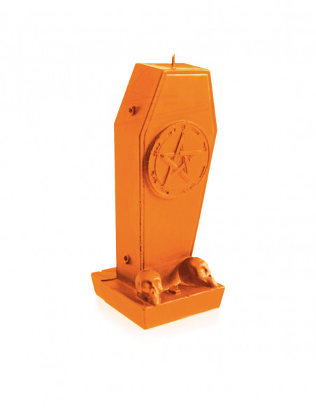 Świeca Coffin with Pentagram Orange