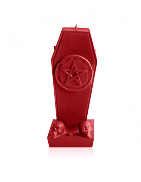 Świeca Coffin with Pentagram Red