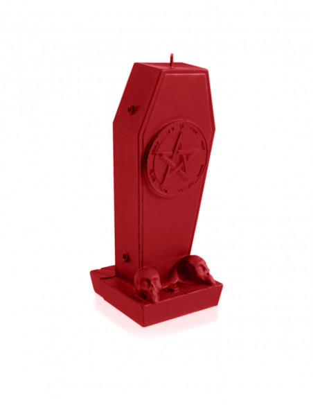 Świeca Coffin with Pentagram Red