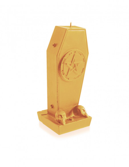 Świeca Coffin with Pentagram Yellow