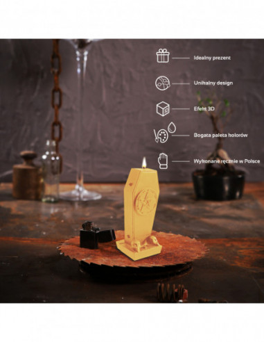 Świeca Coffin with Pentagram Yellow