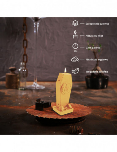 Świeca Coffin with Pentagram Yellow