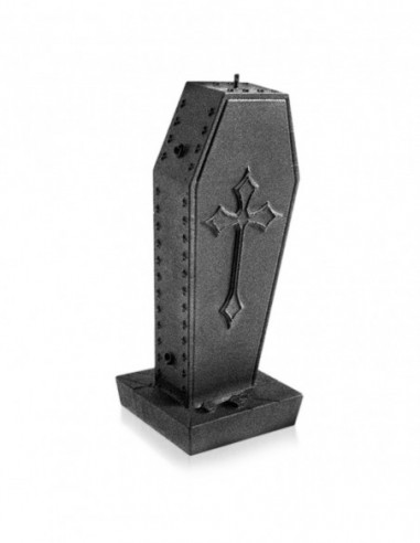 Świeca Coffin with Cross Black Metallic
