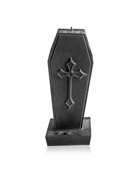 Świeca Coffin with Cross Black Metallic