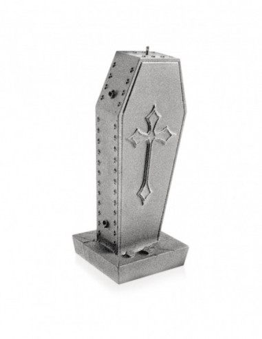 Świeca Coffin with Cross Silver