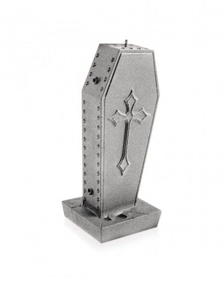 Świeca Coffin with Cross Silver