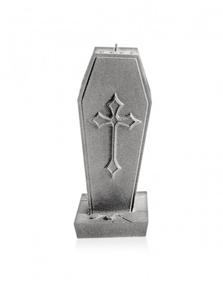 Świeca Coffin with Cross Silver